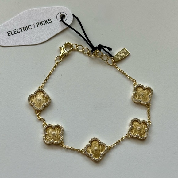 NWT Electric Picks Icon Bracelet 14k Gold Plated - Picture 3 of 6